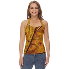 Leaf Leaf Veins Fall Basic Halter Top by artworkshop