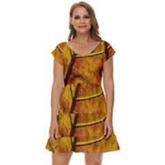 Leaf Leaf Veins Fall Short Sleeve Tiered Mini Dress by artworkshop