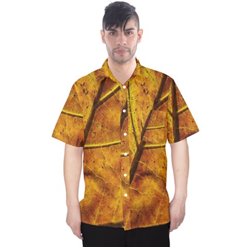 Leaf Leaf Veins Fall Men s Hawaii Shirt by artworkshop