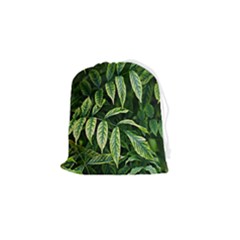 Leaves Foliage Twig Bush Plant Drawstring Pouch (small) by artworkshop