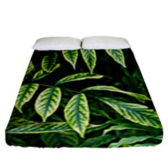 Leaves Foliage Twig Bush Plant Fitted Sheet (king Size) by artworkshop