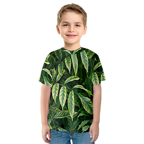 Leaves Foliage Twig Bush Plant Kids  Sport Mesh Tee by artworkshop