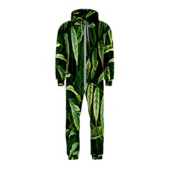 Leaves Foliage Twig Bush Plant Hooded Jumpsuit (kids) by artworkshop