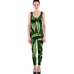 Leaves Foliage Twig Bush Plant One Piece Catsuit by artworkshop