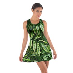 Leaves Foliage Twig Bush Plant Cotton Racerback Dress by artworkshop