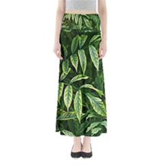 Leaves Foliage Twig Bush Plant Full Length Maxi Skirt by artworkshop