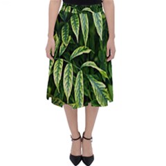 Leaves Foliage Twig Bush Plant Classic Midi Skirt by artworkshop