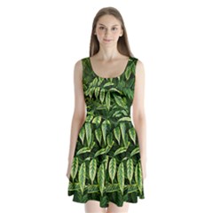 Leaves Foliage Twig Bush Plant Split Back Mini Dress  by artworkshop