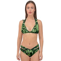 Leaves Foliage Twig Bush Plant Double Strap Halter Bikini Set by artworkshop