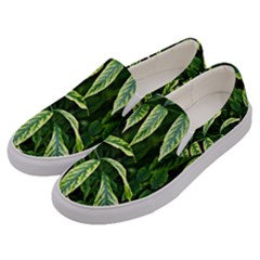 Leaves Foliage Twig Bush Plant Men s Canvas Slip Ons by artworkshop