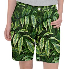 Leaves Foliage Twig Bush Plant Pocket Shorts by artworkshop