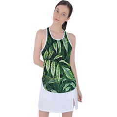 Leaves Foliage Twig Bush Plant Racer Back Mesh Tank Top by artworkshop