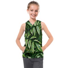 Leaves Foliage Twig Bush Plant Kids  Sleeveless Hoodie by artworkshop