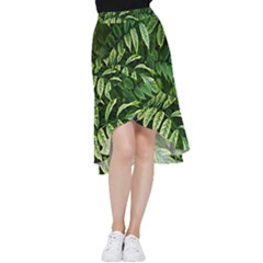 Leaves Foliage Twig Bush Plant Frill Hi Low Chiffon Skirt by artworkshop