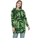 Leaves Foliage Twig Bush Plant Women s Long Oversized Pullover Hoodie View1