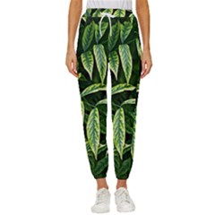 Leaves Foliage Twig Bush Plant Cropped Drawstring Pants by artworkshop