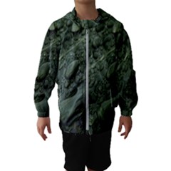 Leaves Water Drops Green  Kids  Hooded Windbreaker by artworkshop