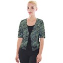 Leaves Water Drops Green  Cropped Button Cardigan View1