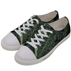 Leaves Water Drops Green  Men s Low Top Canvas Sneakers by artworkshop