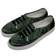 Leaves Water Drops Green  Men s Classic Low Top Sneakers by artworkshop