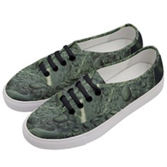 Leaves Water Drops Green  Women s Classic Low Top Sneakers by artworkshop