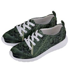 Leaves Water Drops Green  Women s Lightweight Sports Shoes by artworkshop