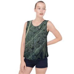 Leaves Water Drops Green  Bubble Hem Chiffon Tank Top by artworkshop