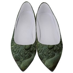 Leaves Water Drops Green  Women s Low Heels by artworkshop