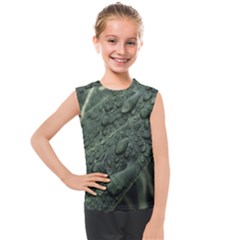 Leaves Water Drops Green  Kids  Mesh Tank Top by artworkshop