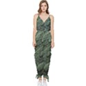 Leaves Water Drops Green  Sleeveless Tie Ankle Chiffon Jumpsuit View1