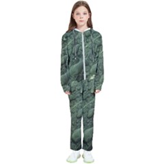 Leaves Water Drops Green  Kids  Tracksuit by artworkshop