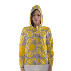 Lemon Wallpaper Women s Hooded Windbreaker by artworkshop