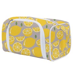 Lemon Wallpaper Toiletries Pouch by artworkshop