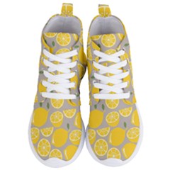 Lemon Wallpaper Women s Lightweight High Top Sneakers by artworkshop