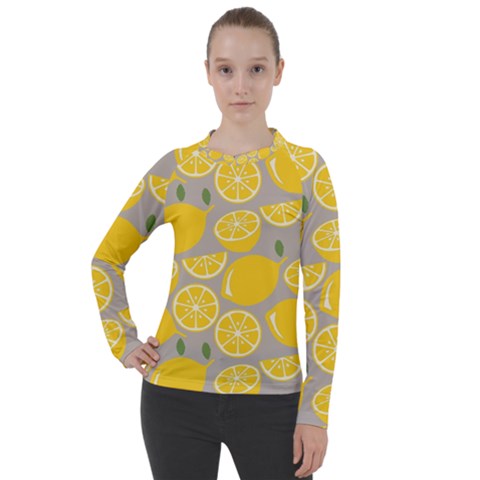 Lemon Wallpaper Women s Pique Long Sleeve Tee by artworkshop