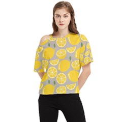 Lemon Wallpaper One Shoulder Cut Out Tee by artworkshop