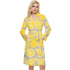 Lemon Wallpaper Long Sleeve Velour Robe by artworkshop