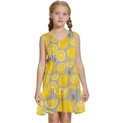 Lemon Wallpaper Kids  Sleeveless Tiered Mini Dress by artworkshop