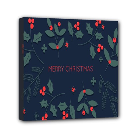 Merry Christmas Holiday Pattern  Mini Canvas 6  X 6  (stretched) by artworkshop