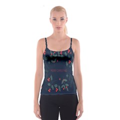 Merry Christmas Holiday Pattern  Spaghetti Strap Top by artworkshop