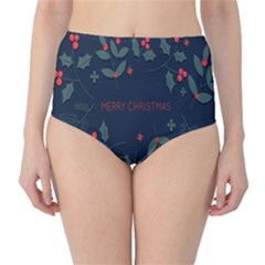 Merry Christmas Holiday Pattern  Classic High-waist Bikini Bottoms by artworkshop