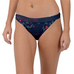 Merry Christmas Holiday Pattern  Band Bikini Bottom