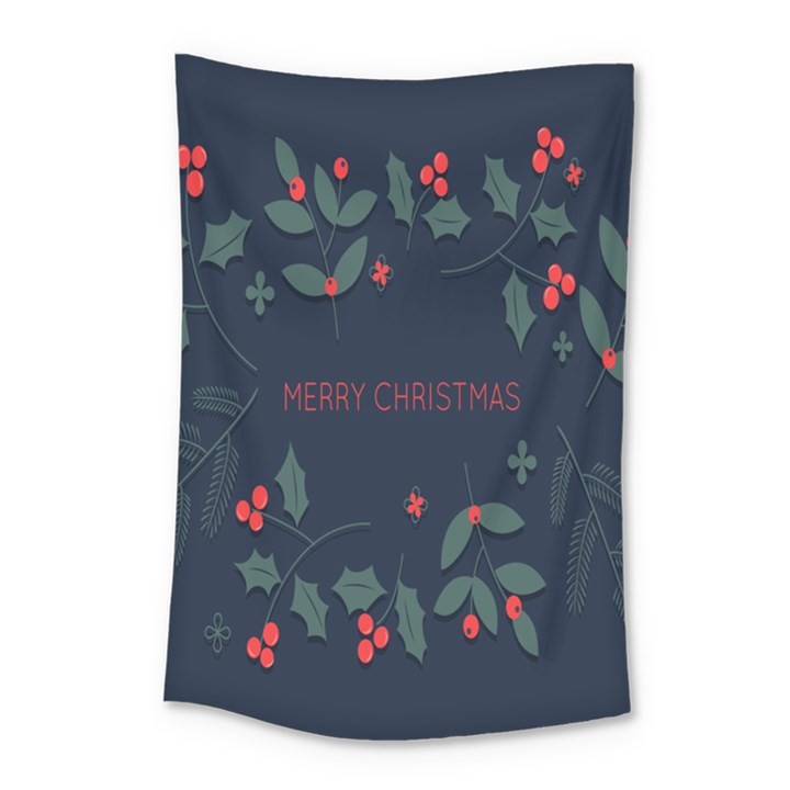 Merry Christmas Holiday Pattern  Small Tapestry