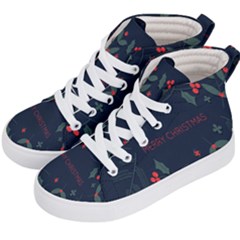 Merry Christmas Holiday Pattern  Kids  Hi-top Skate Sneakers by artworkshop