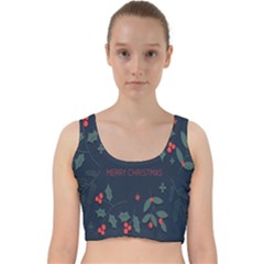 Merry Christmas Holiday Pattern  Velvet Racer Back Crop Top by artworkshop