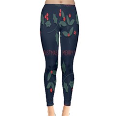 Merry Christmas Holiday Pattern  Inside Out Leggings by artworkshop