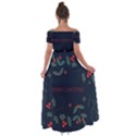 Merry Christmas Holiday Pattern  Off Shoulder Open Front Chiffon Dress View2