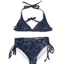 Merry Christmas Holiday Pattern  Kids  Classic Bikini Set View1