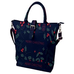 Merry Christmas Holiday Pattern  Buckle Top Tote Bag by artworkshop