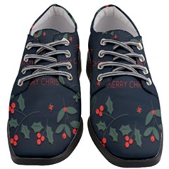 Merry Christmas Holiday Pattern  Women Heeled Oxford Shoes by artworkshop